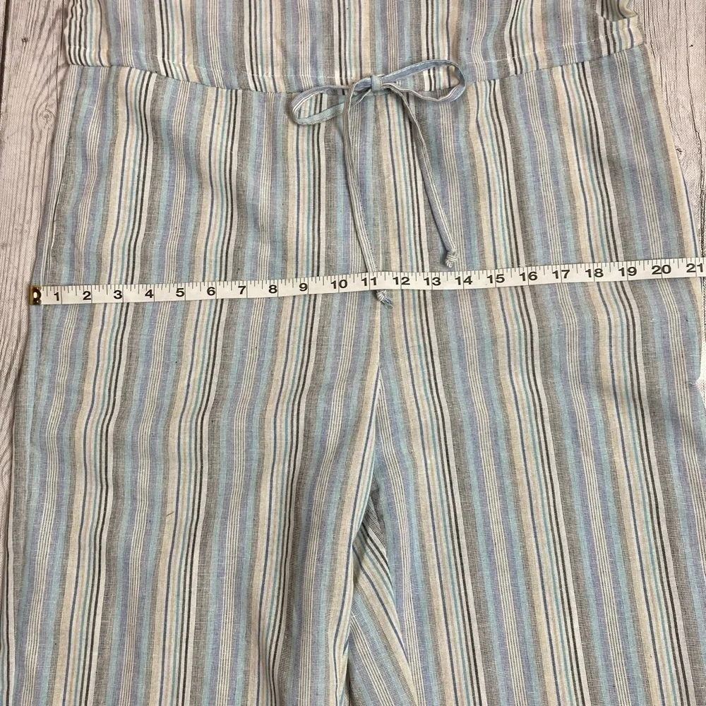 DREW Beige Striped Sleeveless Jumpsuit w/Pockets